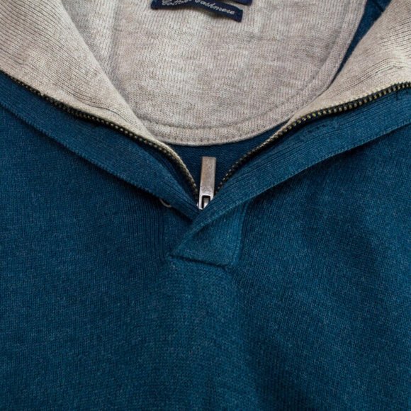 MASSIMO DUTTI Men Cotton Cashmere Zip Neck Knit Sweater Jumper Size L (40) US - Picture 3 of 8